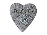 Bambelaa!,Decorazione tombale, decorazione per lapide a forma di cuore con scritta "in amore", in finta pietra, per cimitero