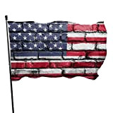 Bandiera 3x5 Ft Banner Decorativo Bandiere sopravento Bandiera Americana su Muro di Mattoni Bandiera da Giardino Bandiera Resistente allo sbiadimento ...