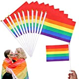 Bandiera Arcobaleno LGBT Pride Flag GAY Flag 21 x 14 cm 30pcs Rainbow Flag Small Double Stitched Resistente Durevole Intemperie ...