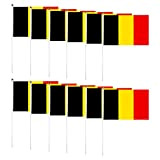 Bandiera Belgio Stick, Mini Bandiera Belgio, 5 x 8 pollici, 14 x 21 cm, colore brillante e resistente allo sbiadimento, ...