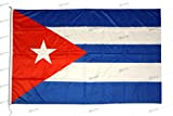 Bandiera Cuba 150x100cm in Tessuto Nautico Antivento da 115g/m²,Bandiera Cubana 150x100 Lavabile,Bandiera di Cuba 150x100 con Cordino o moschettone,Doppia Cucitura ...