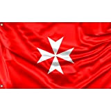 Bandiera dell'Ordine Militare Sovrano di Malta | Stampa dal design unico | Made in EU (90 x 150 cm)