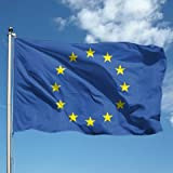 Bandiera EUROPA 100x150 cm in poliestere NAUTICO 115 gr/mq con doppia piega perimetrale, corda e guaina. Adatta sia IN/OUT DOOR