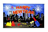 Bandiera fritze® balcone Bandiera Happy New Year Skyline