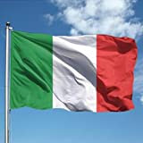 Bandiera ITALIA 100x150 cm in poliestere NAUTICO 115 gr/mq con doppia piega perimetrale, corda e guaina. Adatto sia IN/OUT DOOR