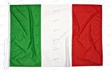 Bandiera Italia 100x70 cm Tessuto Nautico 115 Gram/m², Bandiera Italiana 100x70, Bandiera d'Italia Dotata di Cordino e Doppia Cucitura Perimetrale