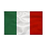 Bandiera Italiana 90 x 150 cm-Bandiera Italia Poliestere Metallo Occhielli all'aperto Bandiera dell'Italia Colore vivido e Adatto per uso interno ...