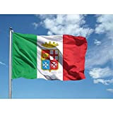 Bandiera ITALIANA MARINA MILITARE 70X45 cm in poliestere NAUTICO 115 gr/mq con doppia piega perimetrale, corda e guaina. Adatta sia ...