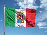 Bandiera MARINA MILITARE 35x60 cm in poliestere NAUTICO 115 gr/mq con doppia piega perimetrale, corda e guaina. Trattamento FLAME RETARDANT ...