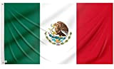Bandiera messicana grande 150x90 cm bandiera Messico da balcone per esterno rinforzata con due occhielli metallici