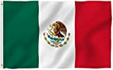 Bandiera Messico ANLEY Fly Breeze 3x5 piedi - Resistente ai colori e allo scolorimento UV - Intestazione in tela e ...