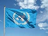 Bandiera ONU 100x150 cm in poliestere NAUTICO 115 gr/mq con doppia piega perimetrale, corda e guaina. Adatta sia IN/OUT DOOR