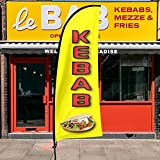 Bandiera Piume Swooper Flag da 8 piedi - "Kebab" - Display Pubblicitario Commerciale (Compresi Aste per bandiere)