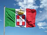 Bandiera REGNO D'ITALIA 100x150 cm in poliestere NAUTICO 115 gr/mq con doppia piega perimetrale, corda e guaina. Adatto sia IN/OUT ...