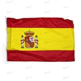 Bandiera Spagna 150x100 cm in Tessuto Nautico da 115g/m², Bandiera Spagnola 150x100, Bandiera della Spagna 150x100 con Cordino e Doppia ...