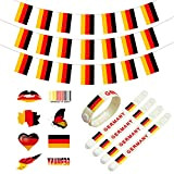 Bandiera Tedesca Bandiera Germania con 20 Bandiere Germania Bandiere del Mondo Festone Bandiere in Tessuto con Adesivi per Tatuaggi e ...