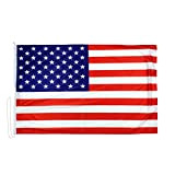 Bandiera USA 100 x 70cm in Tessuto Nautico Antivento da 115g/m², Bandiera Stati Uniti 70x100, Bandiera Americana 100x70cm con Cordino, ...