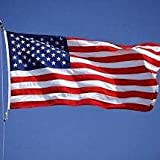 Bandiera USA STATI UNITI 150x220 cm in poliestere NAUTICO 115 gr/mq con doppia piega perimetrale, corda e guaina. Adatta sia ...