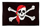 Bandiere di aricona - bandiera Pirata, resistente alle intemperie con 2 occhielli in metallo - bandiera dei pirati con teschio ...