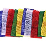 Bandiere tibetane di preghiera del Buddha, commercio equo e solidale, bandiere per meditazione e yoga, 10 bandiere di preghiera buddista, ...