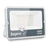 bapro 100W 10000LM Sensore di Radar Faretto LED da esterno, Faro LED Impermeabile IP66, Faretto LED da Esterno 6000K Super ...