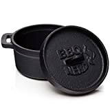 BBQ-Nerd© Mini Dutch Oven | Piccola pentola in ghisa con coperchio 11 x 5 cm per barbecue, braciere, forno, fornello, ...