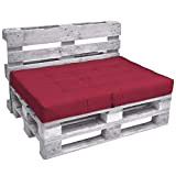 Beautissu Cuscino per seduta di divano pallet ECO Elements 120x80x15cm - per divanetti con bancali di legno - rosso