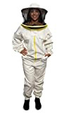 BEEART - Tuta da apicoltura, con cappello rotondo, protezione eccellente per apicoltori, colore bianco, taglia XXL