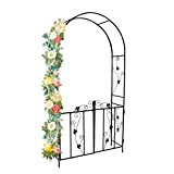 Best Goods Arco giardino stabile per rose in metallo con porta , arco con ornamento, arco rampicante per pianta, aiuto ...