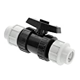 BFG Ball valve PN16 with two clamping sleeves made of polypropylene | Stop valve for connecting PE pipes | Various sizes | For ...