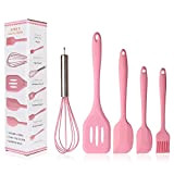 BINHAI Set di utensili da cucina da cucina in silicone rosa spatola - Spatole Pennelli da imbastitura Pennello per olio ...