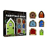 Binle Fairy Door Kit, 6 Pieces Lovely Sturdy Durable Miniature Multi-Color Hobbit Door Fairy Doors for Trees Outdoor, Mini Fairy ...