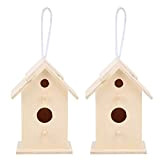 Bird House - Uccelli Che nidificano Allevamento Box Gabbia Ornamento Decorazioni da Giardino 2Pcs Innovativa casetta per Uccelli in Legno ...