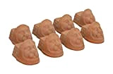 Biscottini Set 8 Piedini sottovaso terracotta 10x8x8 cm | Sottovasi terracotta testa di leone | Sottovasi da interno ed esterno