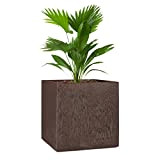 blumfeldt Solid Grow Rust - Vaso per Piante, 40 x 41 x 40 cm (LxAxP), Materiale: Fibreclay, Protezione da UV ...