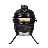 BluMill - Barbecue in ceramica Kamado, con coperchio e ventilazione, offre calore costante per lungo tempo, per grigliare, affumicare e ...