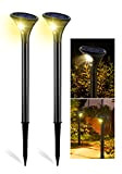 Boadw - 2 lampade solari da giardino per esterni, cortile o vialetto, con sensore di movimento, IP65, impermeabili, con 2 ...