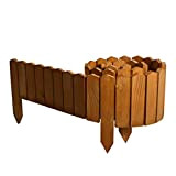 BOGATECO Rollborder Steccato in legno, lunghezza 200 cm e 20 cm di Altezza Abete | Recinzione da giardino, per segnare ...