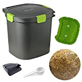 Bokashi Comfort 14 Litri, compostiera organica di alta qualità con compattatore e attivatore di fermentazione 1 kg | Kit Completo