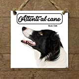 BORDER COLLIE mod 1 Attenti al cane Targa piastrella cartello ceramic tiles