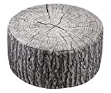 BRANDSSELLER, pouf sgabello per interni ed esterni gonfiabile – design a tronco d'albero – 55 x 25 cm – colori: marrone, grigio