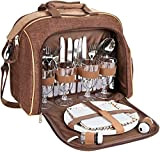 Brubaker Borsa da Picnic Duffel Bag per 4 Persone Color Marrone 38 × 30 X 21,5 cm Borsa a Tracolla ...