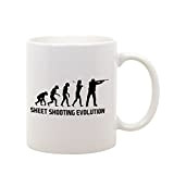 bubbleshirt Tazza Mug in Ceramica Skeet Shooting Evolution - Sport - tiro al Piattello - Idea Regalo