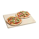 BURNHARD Pietra refrattaria per Pizza 45 x 35 x 1,5 cm Rettangolare in Cordierite, per cuocere Pane, tarte flambée e ...