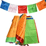 BUYGOO Bandierine Tibetane Bandiere di Preghiera Buddista Tibetana in Poliestere Bandiere 40 Bandiere da 34 * 34cm, Lunghezza in Totale ...