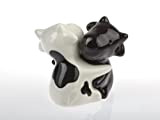 By Bers - Set sale e pepe a forma di 2 rane/mucche/topi/ abbracciati, in ceramica, idea regalo, Ceramica, mucca