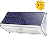 CAIYUE Applique da parete di sicurezza per esterni solari-4500mAh 46 LED 1100lm Sensore di mozione in lega di alluminio Adatto ...