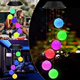 Campanelli Eolici Solare, Campane a Vento Solare Che cambiano Colore Luce a LED, Hanging Campanelli Impermeabile per Esterni Interni Giardino ...