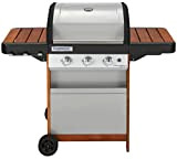 Campingaz Gas BBQ serie 3 Woody LX, barbecue a gas in acciaio inox a 3 fuochi, carrello per barbecue in ...