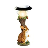 Carino Animale Solare Giardino Scoiattolo Statua Ornamento Resina Materiale Divertente Lampada Arrampicata Cane Prato Decorazione